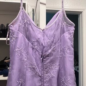 Lilac prom dress, beaded. Beautiful spaghetti dress